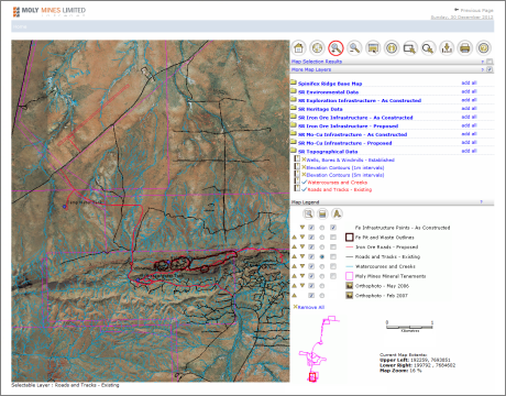 Moly Mines Intranet - GIS & Web Mapping